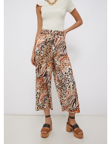 WA2536 PANTALPONE CROPPED LIU JO DONNA FANTASIA PANTALONI RASO STRE