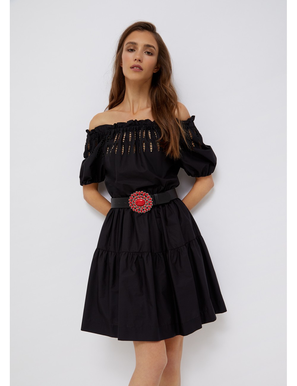 WA2519 22222 ABITO DONNA LIU JO NERO VESTITO DRESS VESTITINO ABITIN