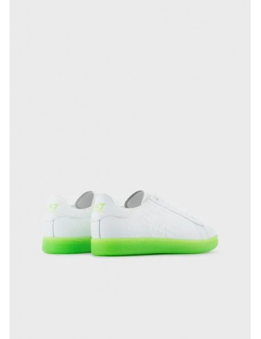 X8X001 K2541 SCARPA EA7 EMPORIO ARMANI SCARPETTA BIANCA VERDE FLUO 