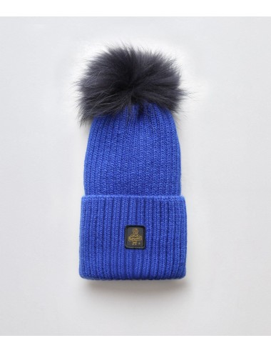 Refrigiwear donna SNOW FLAKE HAT blue blu cappello pon pon pelliccia cap NUOVO