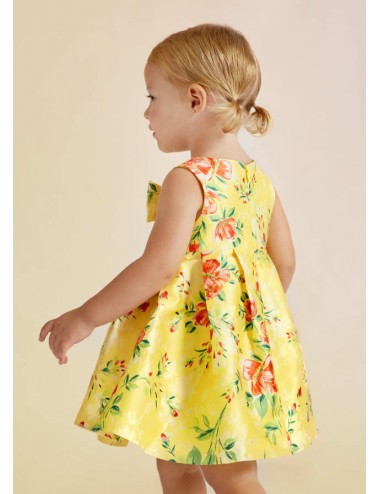 5019 VESTITO MIKADO ABEL E LULA STAMPATO NEONATA CERIMONIA ABITO BAMBINA KIDS