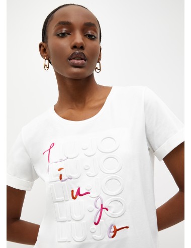 TA3103 R9938 T SHIRT DONNA LIU JO CON LOGO MAGLIA MAGLIETTA MANICHE CORTE WOMAN