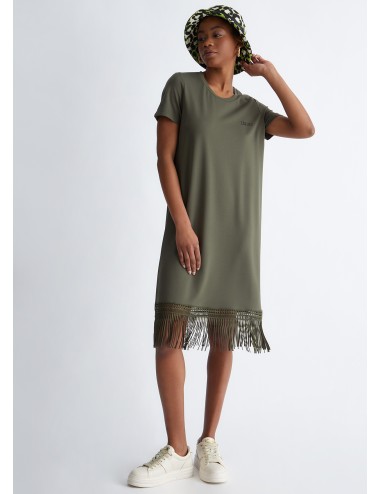 TA3153 90515 ABITO LIU JO CON FRANGE VESTITO SPORTIVO DONNA CON LOGO ABITINO