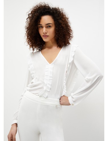 CA3314 X0256 BLUSA ECOSOSTENIBILE CON ROUCHES LIU JO DONNA CAMICIA SHIRT DONNA