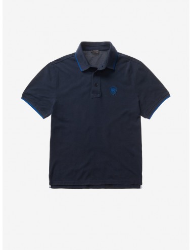 23SBLUT02430 888 POLO UOMO BLAUER MAGLIA MANICA CORTA SHIRT CON LOGO E COLLETTO