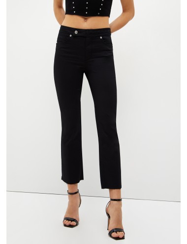 WA3366 2222 NERO PANTALONE DONNA LIU JO BOTTOM UP PANTALONI COTONE WOMAN