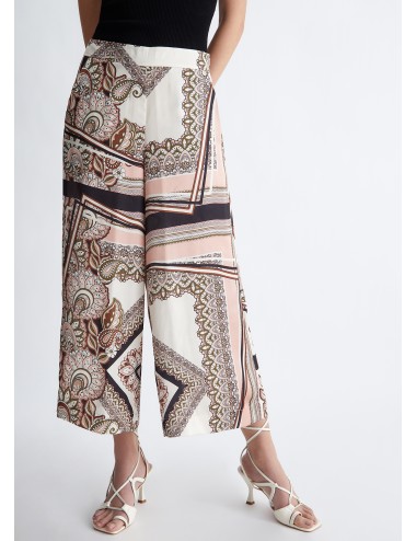 WA3463 PANTALONE A PALAZZO LIU JO CROPPED PANTALONI LARGHI DONNA WOMAN