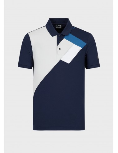 3RPF10 1554 POLO UOMO EA7 EMPORIO ARMANI MAGLIA T SHIRT GOLF MAGLIETTA BLU  LOGO