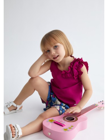 KA3137 PANTALONE CORTO LIU JO SHORT A FIORI SHORTS BERMUDA PANTALONCINO BAMBINA