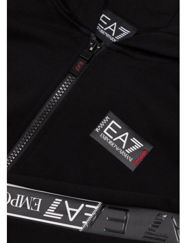 3RBM61 FELPA EA7 EMPORIO ARMANI BAMBINO KIDS BOY MAGLIA APERTA CAPPUCCIO LOGO