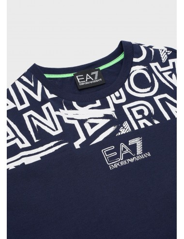 3RBT57 T SHIRT BAMBINO EA7 EMPORIO ARMANI KIDS MAGLIA CON LOGO MAGLIETTA BOY
