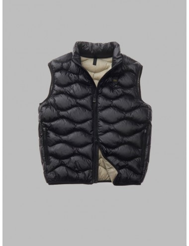 24WBLUX02098 GIUBBINO SMANICATO A ONDE BLAUER UOMO GILET DANNY NERO PIUMINO MAN