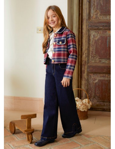 718 PANTALONE A ZAMPA ABEL E LULA JEANS BAMBINA PANTALONE PANTALONI DENIM KIDS