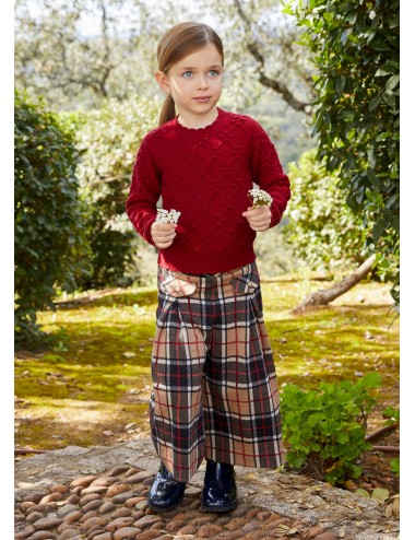 717 PANTALONE BAMBINA A QUADRI ABEL E LULA PANTALONI FANTASIA GIRL KID KIDS