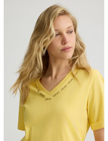 TA5175 M9135 T SHIRT DONNA LIU JO MAGLIA MAGLIETTA SCOLLO V MANICHE CORTE WOMAN