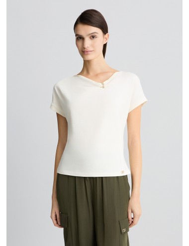 TA5176 10105 T SHIRT DONNA LIU JO JERSY DI COTONE MAGLIA MAGLIETTA WOMAN STRASS