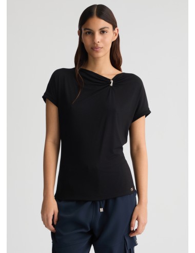 TA5176 22222 T SHIRT DONNA LIU JO JERSY DI COTONE MAGLIA MAGLIETTA WOMAN STRASS