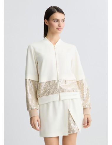 TA5260 GIACCA CON PAILLETTES LIU JO DONNA FELPA MAGLIA APERTA DONNA COLOR ORO