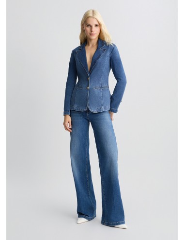 UA5279 JEANS DONNA LIU JO FLARE CON CINTURA DENIM PANTALONE DONNA PANTALONI