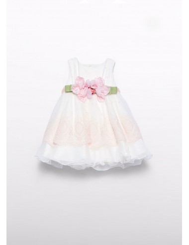 004 VESTITO ABEL E LULA BAMBINA CERIMONIA VESTITO NEONATA DRESS TULLE RICAMATO
