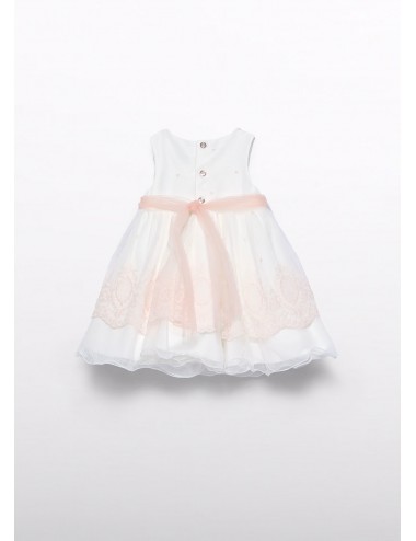 004 VESTITO ABEL E LULA BAMBINA CERIMONIA VESTITO NEONATA DRESS TULLE RICAMATO