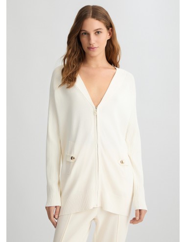 TA5021 10105 MAGLIA APERTA CARDIGAN CON ZIP LIU DONNA WOMAN SHIRT SCOLLO V