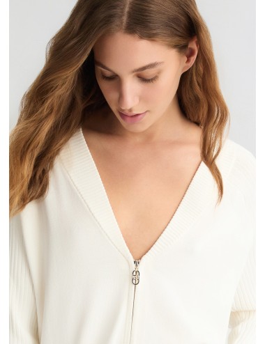 TA5021 10105 MAGLIA APERTA CARDIGAN CON ZIP LIU DONNA WOMAN SHIRT SCOLLO V