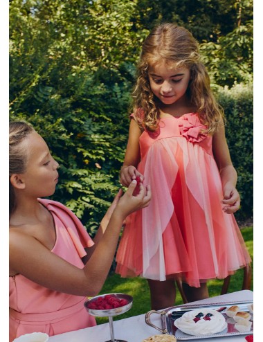 049 VESTITO ABEL E LULA A STRATI E TULLE ABITO CERIMONIA BAMBINA GIRL VESTITINO
