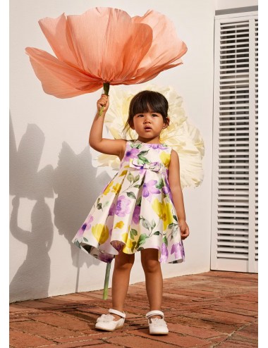 019 VESTITO ABEL E LULA ABITO MIKADO BAMBINA CERIMONIA GIRL KID VESTITO A FIORI