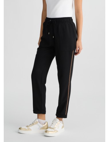 TA5140 PANTALONE JOGGING IN CADY LIU JO DONNA PANTALONI SPORTIVI NERO WOMAN
