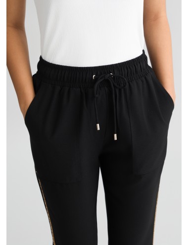 TA5140 PANTALONE JOGGING IN CADY LIU JO DONNA PANTALONI SPORTIVI NERO WOMAN