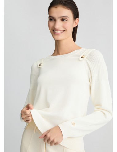 TA5024 MAGLIA LIU JO DONNA CON BOTTONI MAGLIETTA SHIRT WOMAN COLORE BIANCO