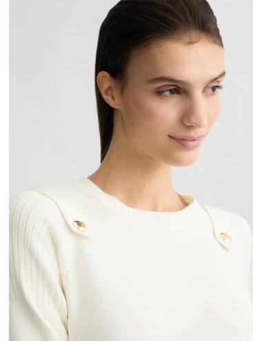 TA5024 MAGLIA LIU JO DONNA CON BOTTONI MAGLIETTA SHIRT WOMAN COLORE BIANCO