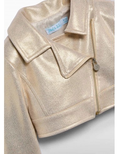 384 BIKER ABEL E LULA GIACCA BAMBINA GIACCHINO DORATO COPRISPALLE GIRL KIDS ORO