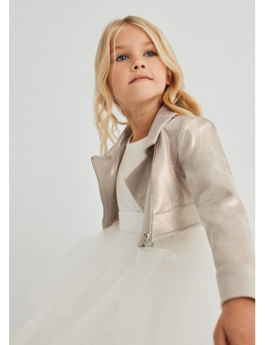 384 BIKER ABEL E LULA GIACCA BAMBINA GIACCHINO DORATO COPRISPALLE GIRL KIDS ORO