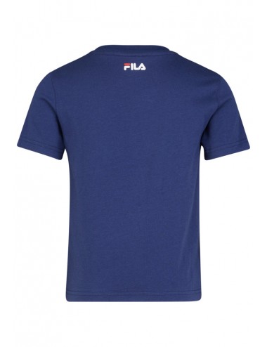 0058 BLU T SHIRT FILA KIDS KID BAMBINOI BAMBINA MAGLIA MAGLIETTA COTONE