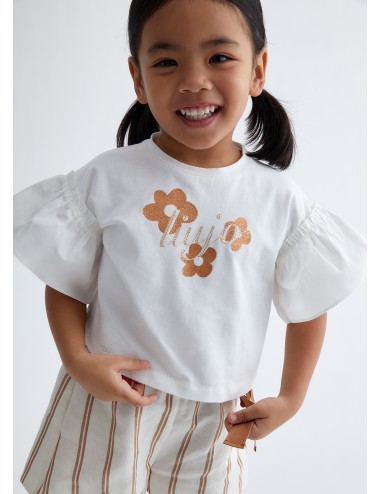 KA3115 T SHIRT LIU JO CON LOGO MAGLIA MAGLIETTA BAMBINA KIDS GIROCOLLO