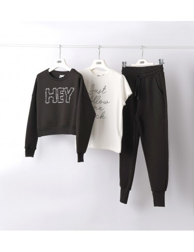 7922 COMPLETO 3 PEZZI TUTA IDO BAMBINA PANTALONE FELPA E T SHIRT IDO RAGAZZA KID