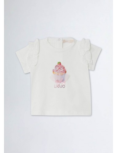 HA4078 N9226 T SHIRT CON STAMPA E LOGO LIU JO KIDS BAMBINA MAGLIA MAGLIETTA NEW