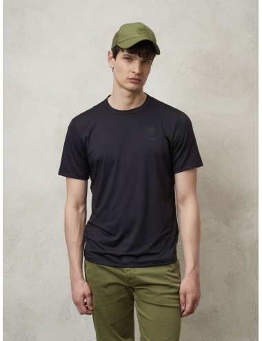 24SBLUH02140 T SHIRT BLAUER TECNICA CON SCUDO MAGLIA MAGLIETTA UOMO SOTTO GIACCA