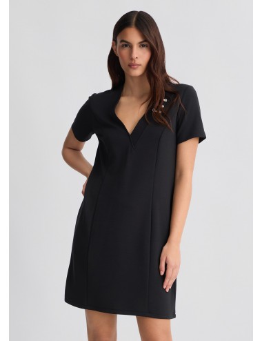 TA5290 22222 ABITO DONNA LIU JO VESTITO CORTO SCUBA CON APPLICAZIONI SCOLLO V
