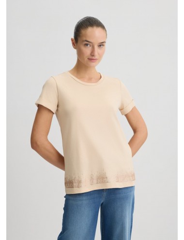 TA5180 M9250 T SHIRT DONNA MANICA CORTA LIU JO LOGO E STRASS MAGLIA MAGLIETTA