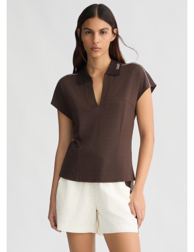 TA5183 91016 T SHIRT LIU JO DONNA POLO IN PIQUET WOMAN MAGLIA CON COLLETTO LOGO