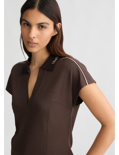 TA5183 91016 T SHIRT LIU JO DONNA POLO IN PIQUET WOMAN MAGLIA CON COLLETTO LOGO