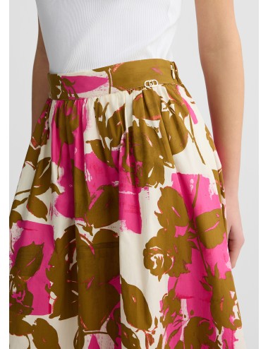 WA5173 Z9808 GONNA MIDI LIU JO GONNELLONE POPELINE COTONE FLOREALE SKIRT WOMAN