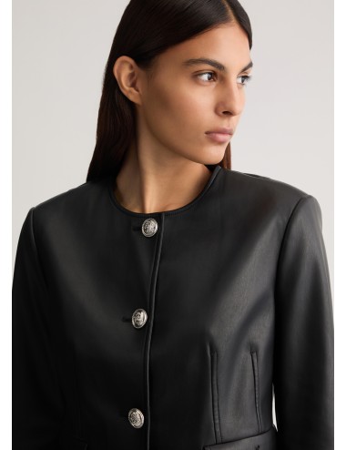 WA5225 GIACCA LIU JO TESSUTO SPALMATO ECO PELLE EFFETTO PELLE GIUBBINO DONNA
