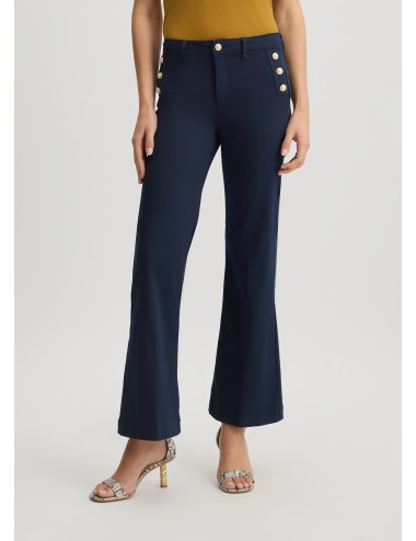 WA5459 93921 PANTALONE DONNA LIU JO PANTALONI FLARE CON BOTTONI VITA ALTA WOMAN