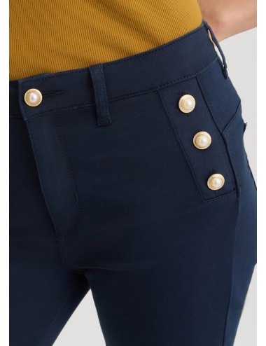 WA5459 93921 PANTALONE DONNA LIU JO PANTALONI FLARE CON BOTTONI VITA ALTA WOMAN