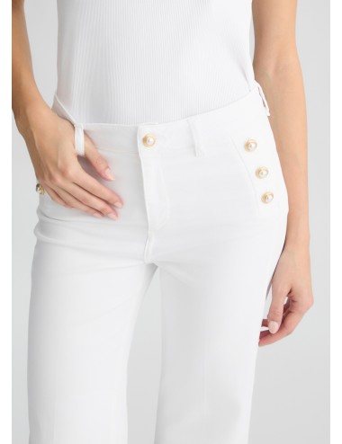 WA5459 11111 PANTALONE DONNA LIU JO PANTALONI FLARE CON BOTTONI VITA ALTA WOMAN