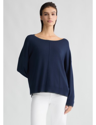 WXX054 93921 MAGLIA DONNA IN LUREX MAGLIETTA A SCATOLA TINTA UNITA CON LOGO